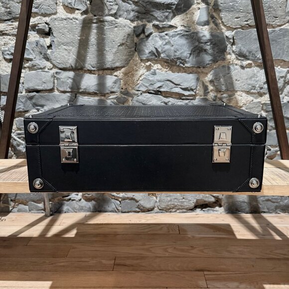 Gucci Black Leather Guccissima GG Embossed Trunk Suitcase - Picture 9 of 16